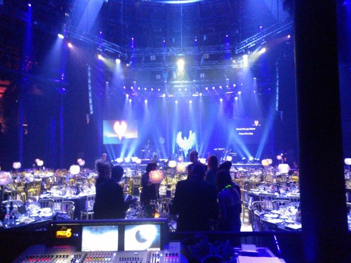 Corporate charity gala production with full stage lighting rig